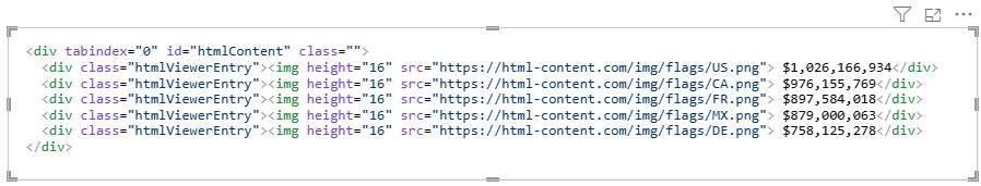 The `Show raw HTML` property will replace the rendered output with the generated HTML. html-inspection-show-raw-html.png